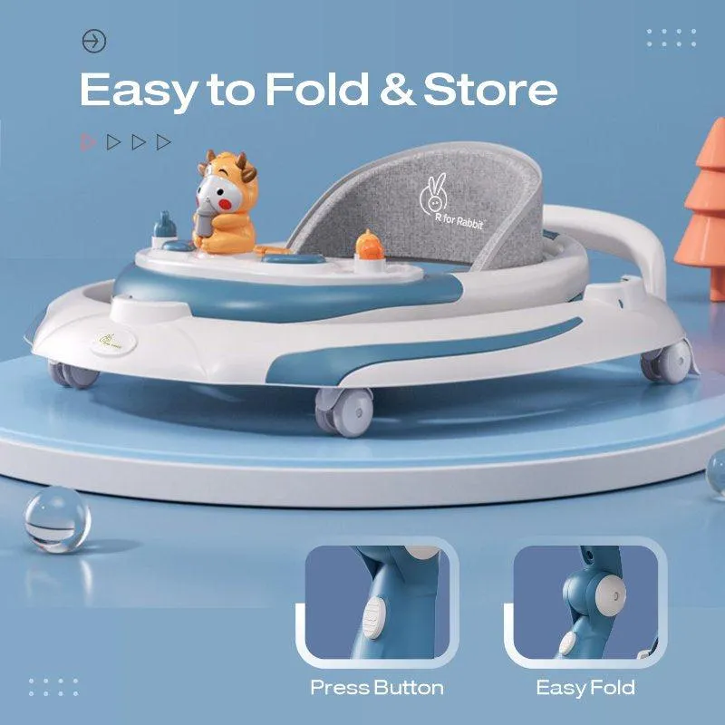 Little Feet Plus Walker - Detachable Toy Bar/Meal Tray With Music & Light, 3 Level Height/ 4 Level Seat Adjustment, 2-in-1 Walker cum Rocker