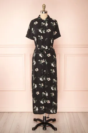 Loona | Floral Midi Shirt Dress