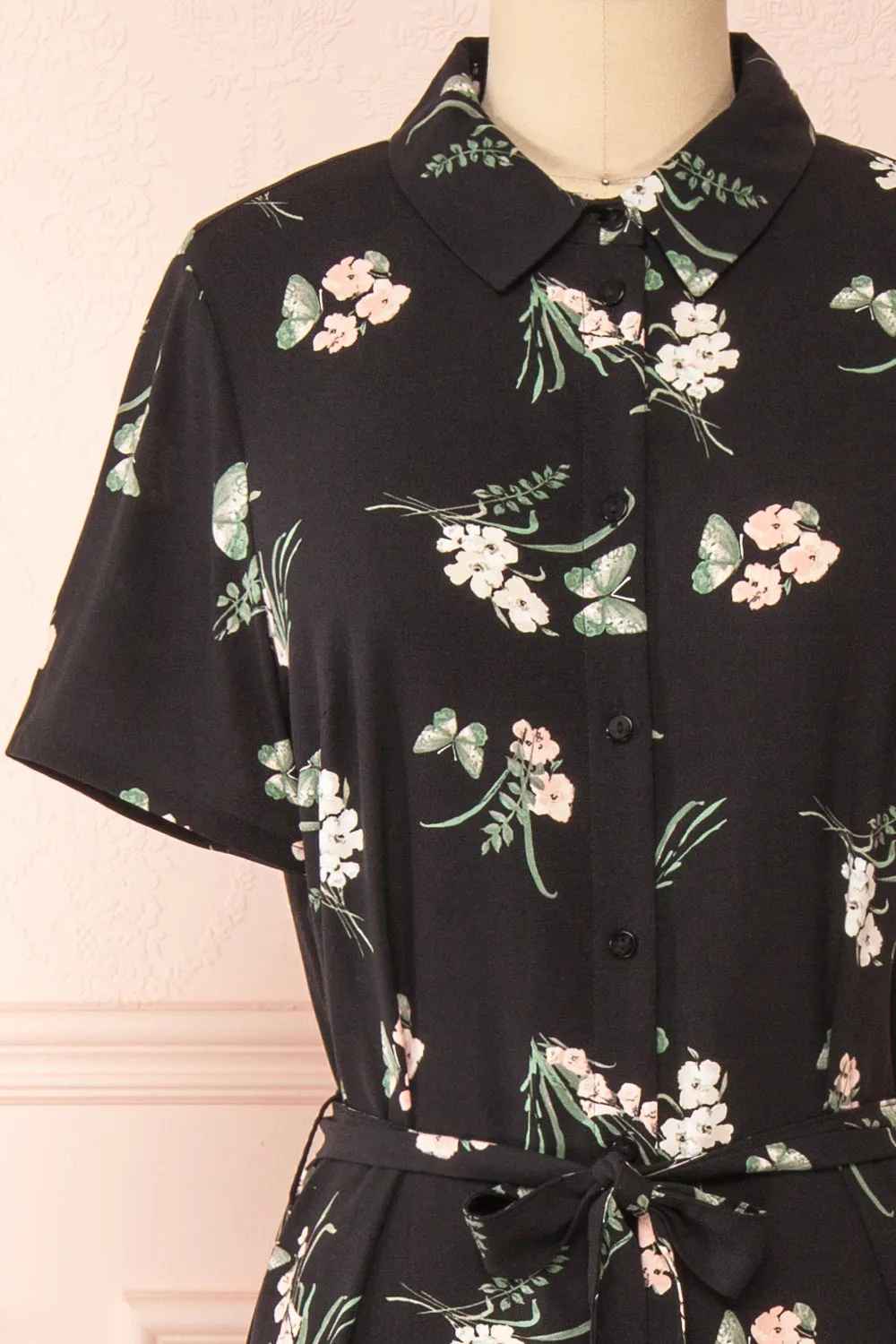 Loona | Floral Midi Shirt Dress