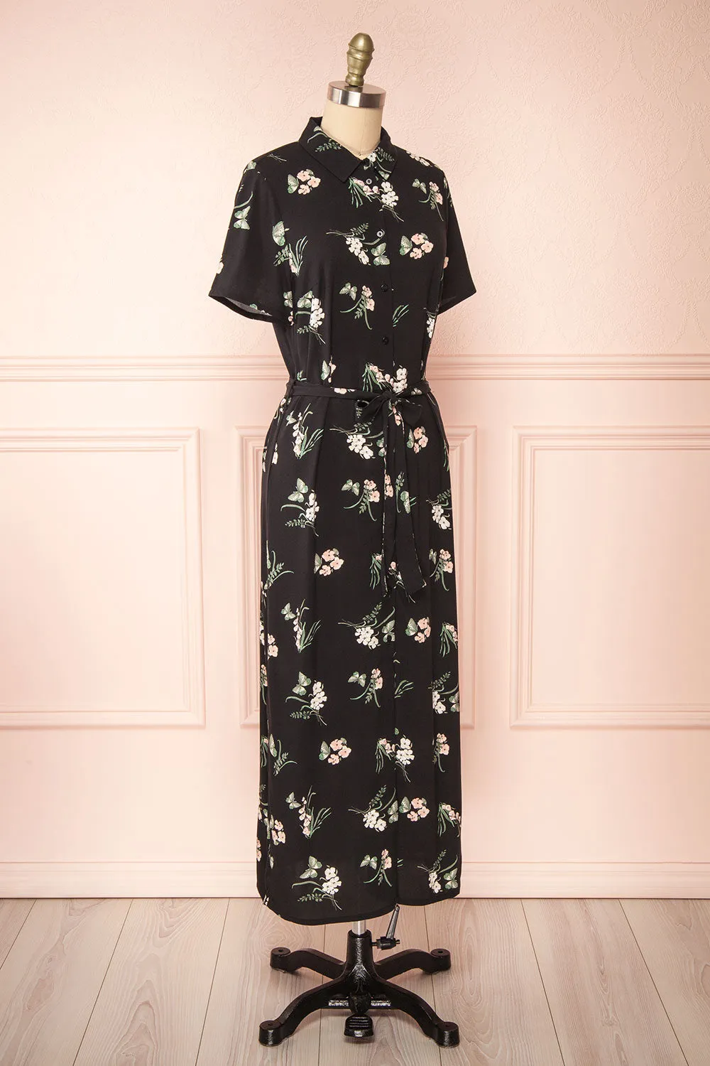 Loona | Floral Midi Shirt Dress