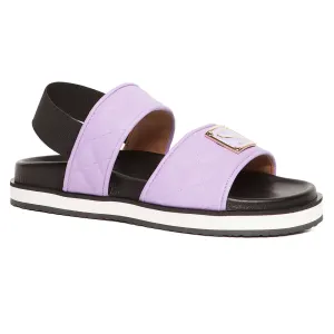 Love Moschino Lilac Quilted Strap Flat Sandal