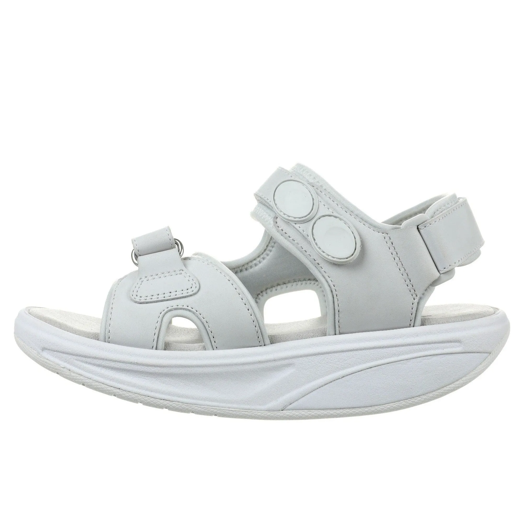 MBT Kisumu Classic Ladies White Nubuck Arch Support Touch Fastening Sandals
