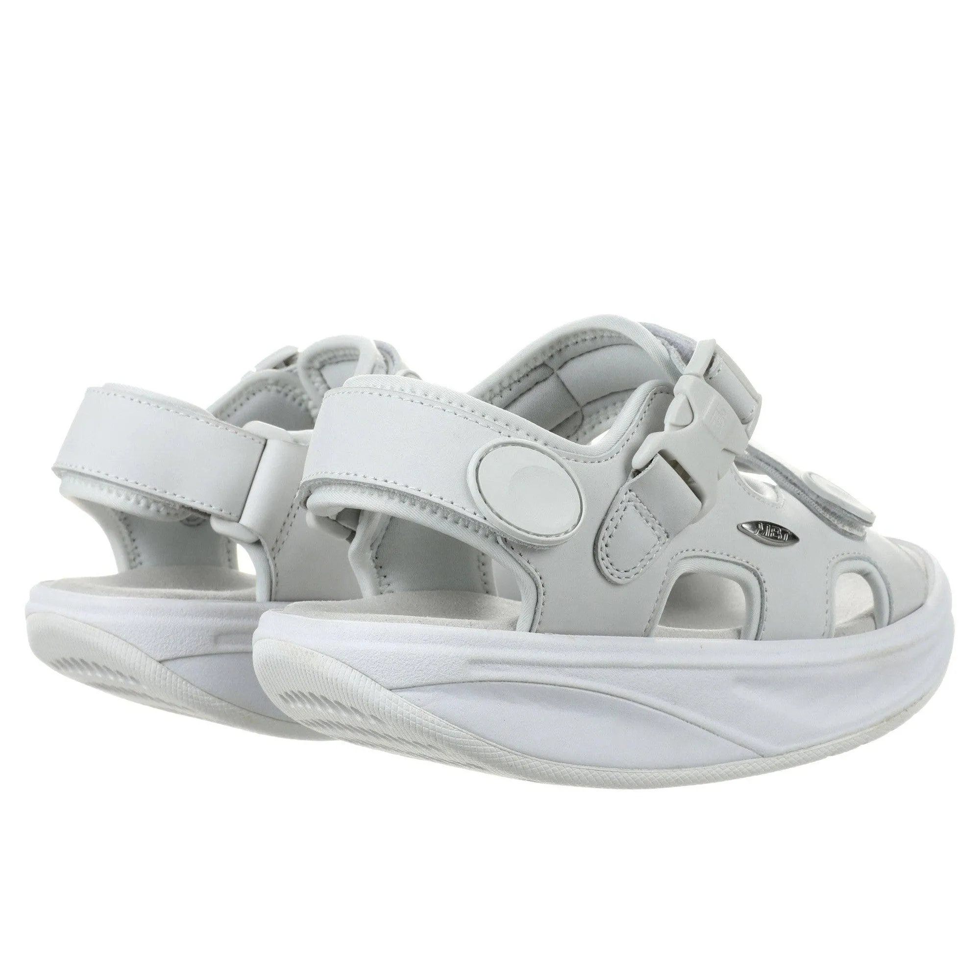 MBT Kisumu Classic Ladies White Nubuck Arch Support Touch Fastening Sandals