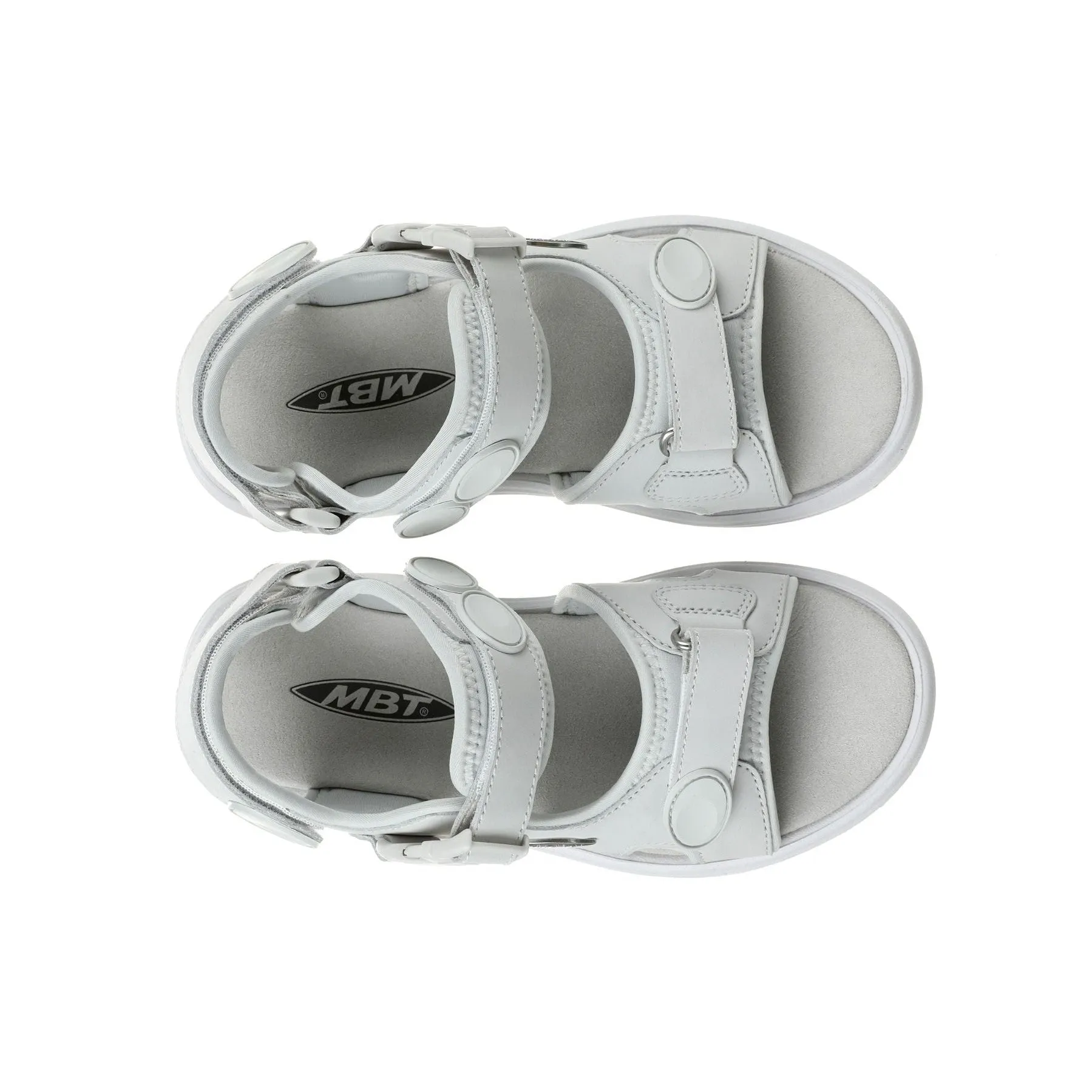 MBT Kisumu Classic Ladies White Nubuck Arch Support Touch Fastening Sandals