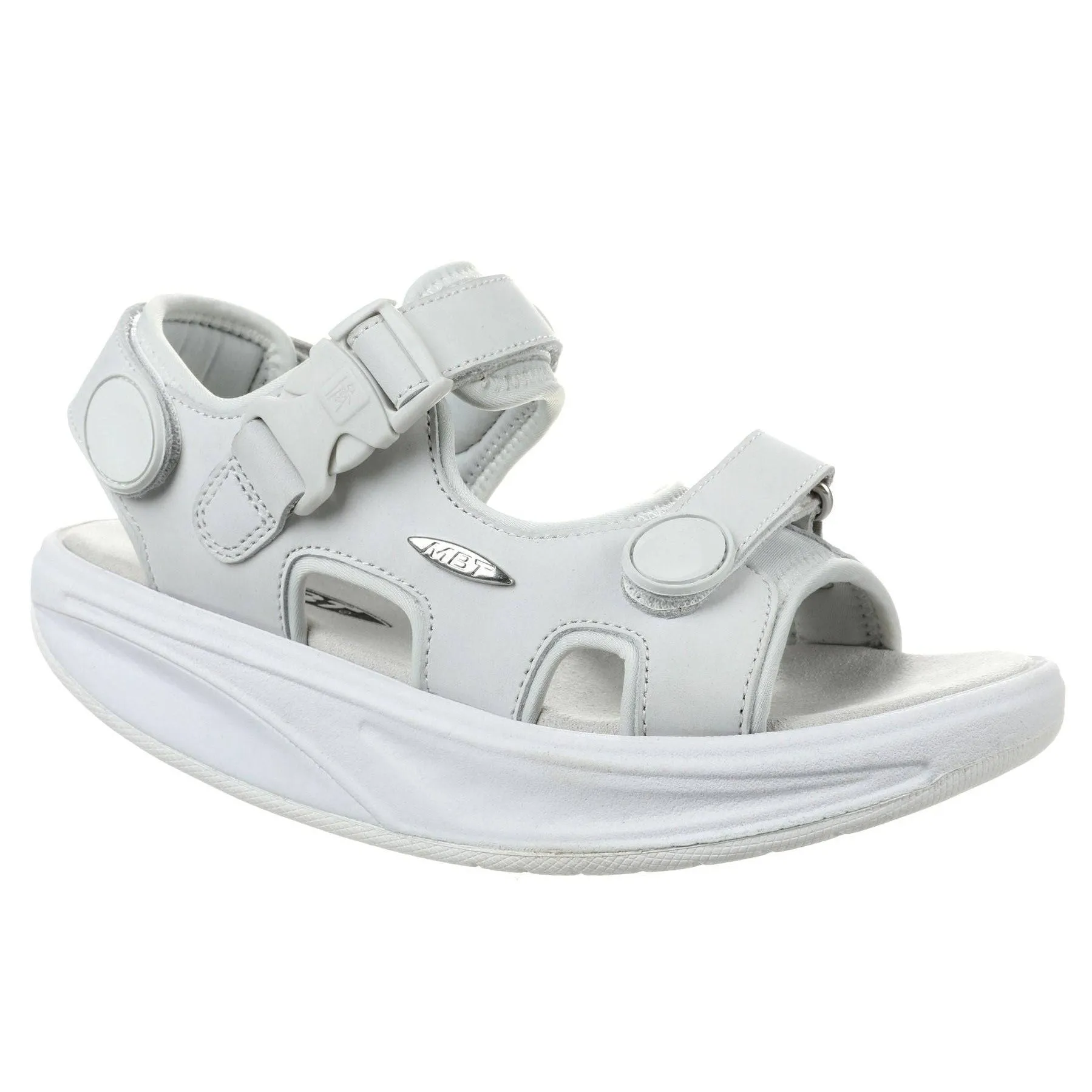 MBT Kisumu Classic Ladies White Nubuck Arch Support Touch Fastening Sandals