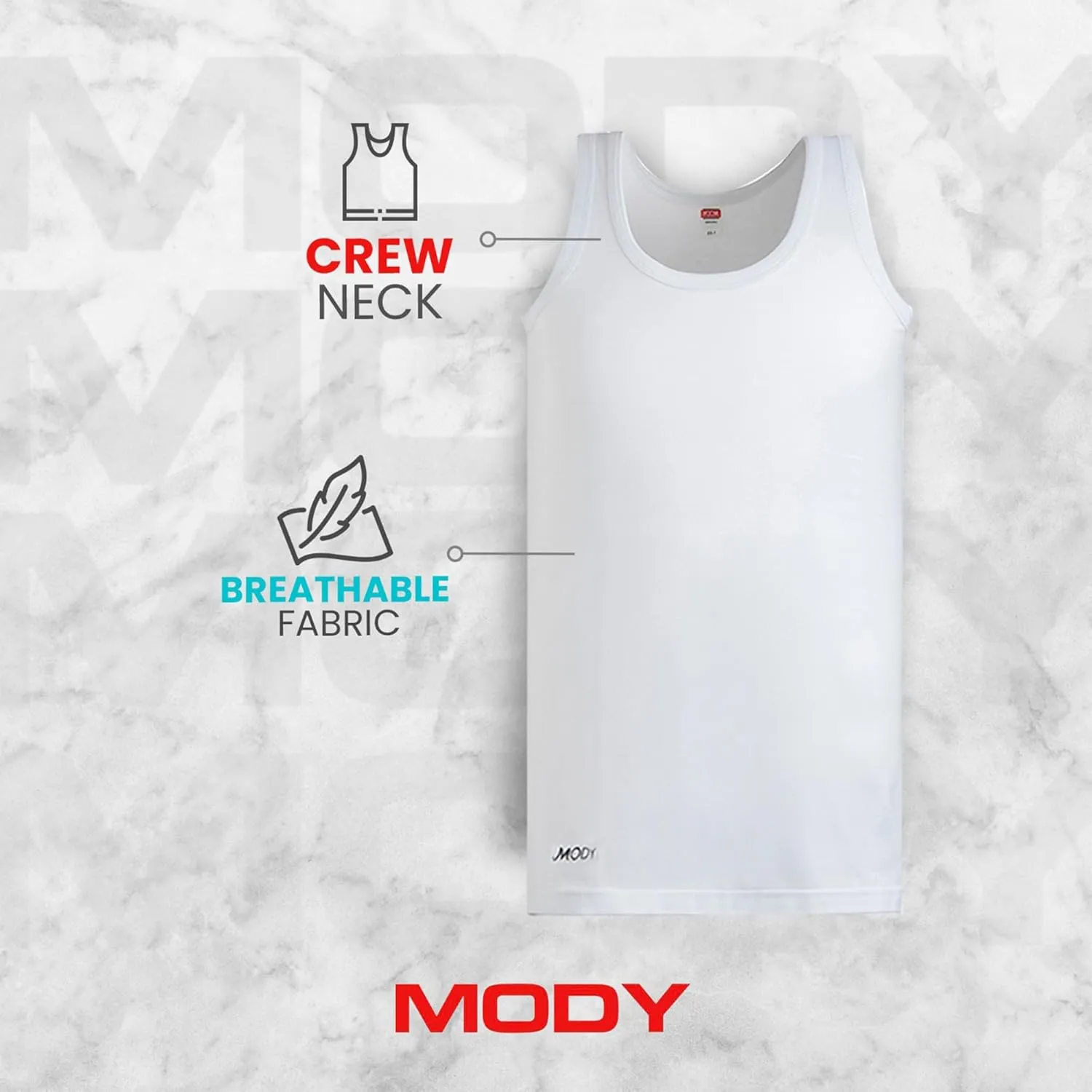 Mody Men Undershirt 5-Pack, Soft Undershirt, Tank Top for Men, Cotton Men Undershirt