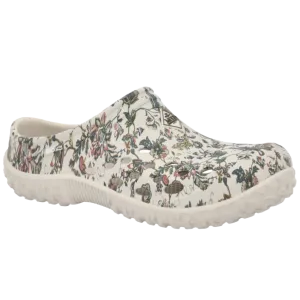 Muck® Ladies Muckster Floral White Lite Clog Slip On Shoes MLCW1FLR