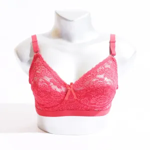 Non Padded Non Wired Embroidered Cotton Lace Bra