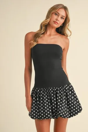 Polka Bubble Mini Dress
