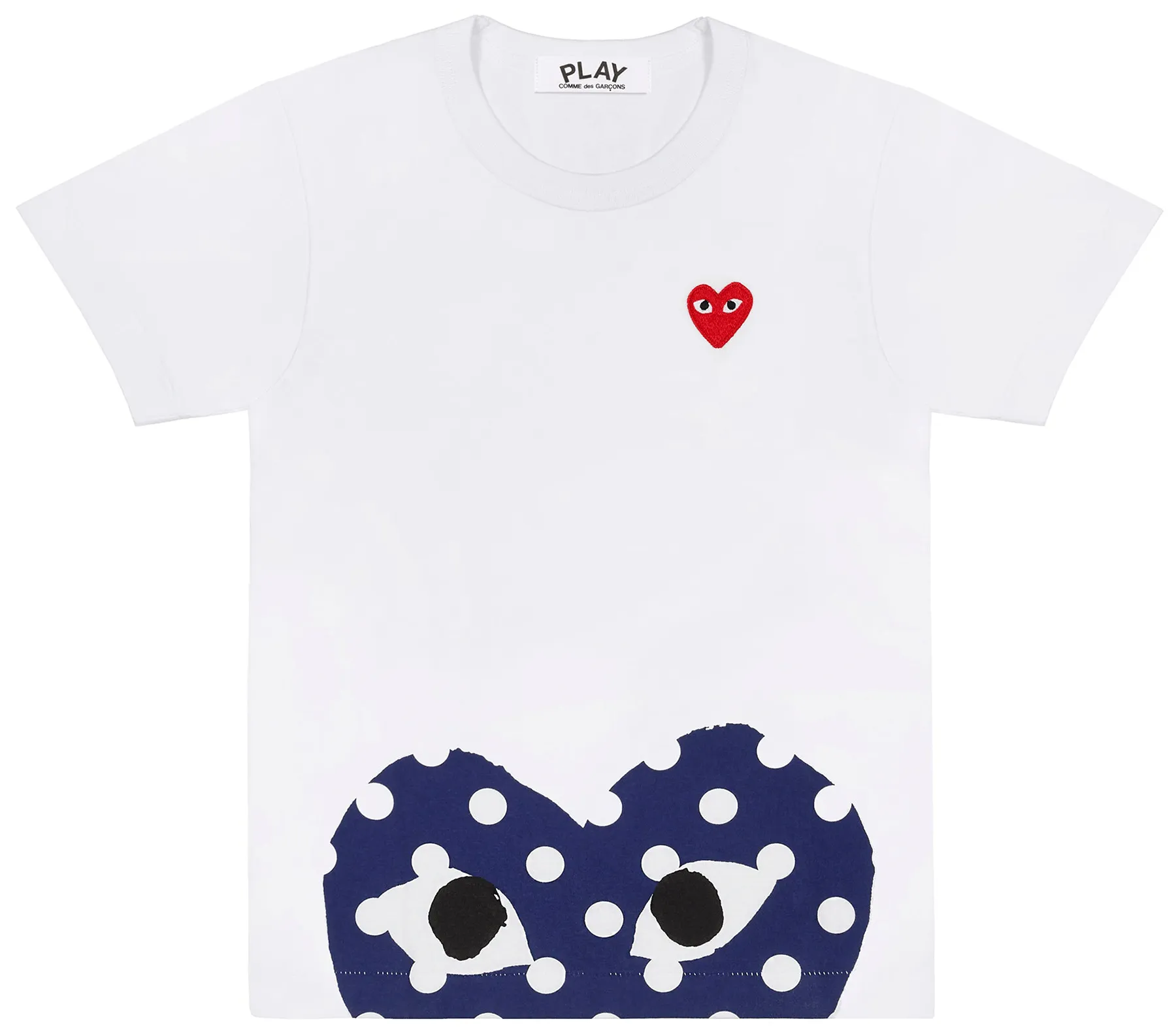 Polka Peekaboo With Red Emblem Tee Women