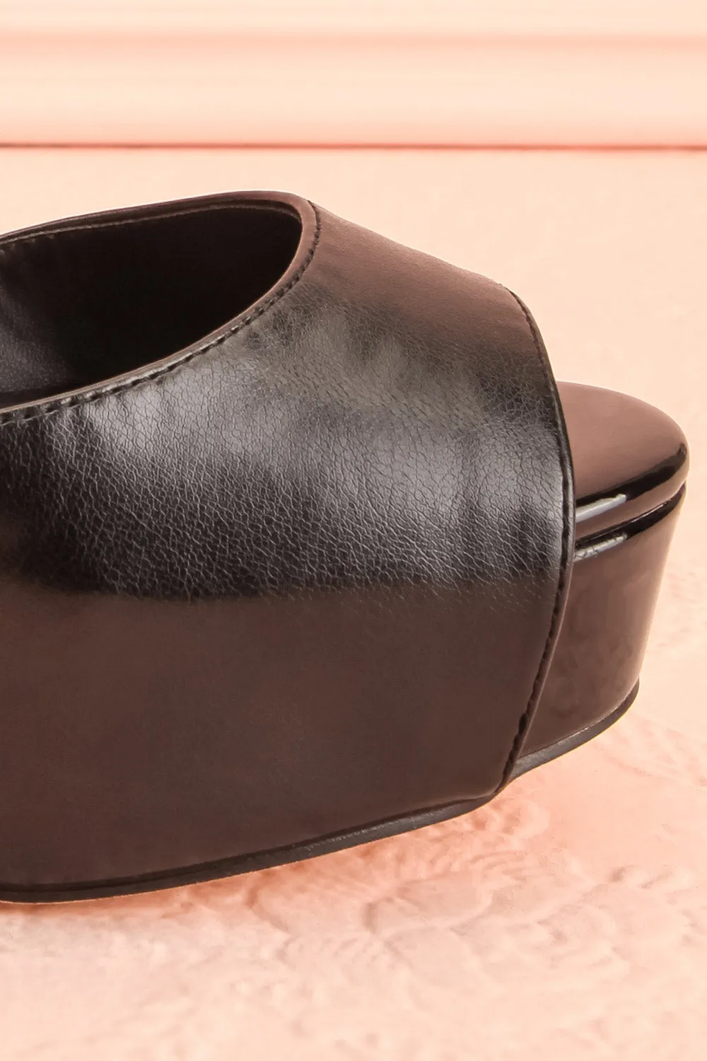 Quando Black | Platform Heeled Sandals