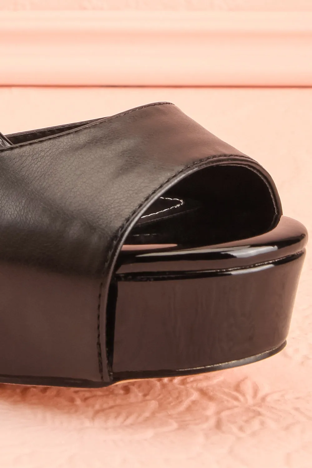 Quando Black | Platform Heeled Sandals