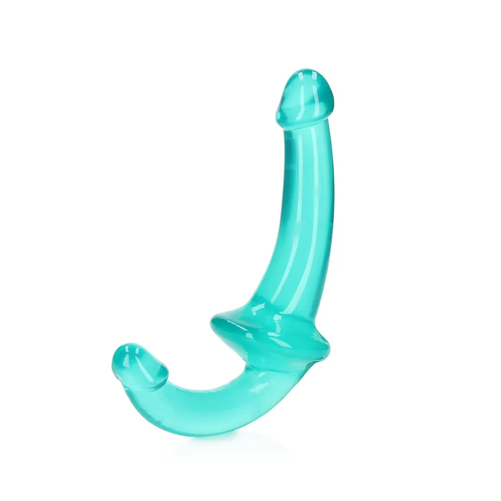 Realrock Crystal Clear Strapless Strap-On 6&#39;&#39; Turquoise