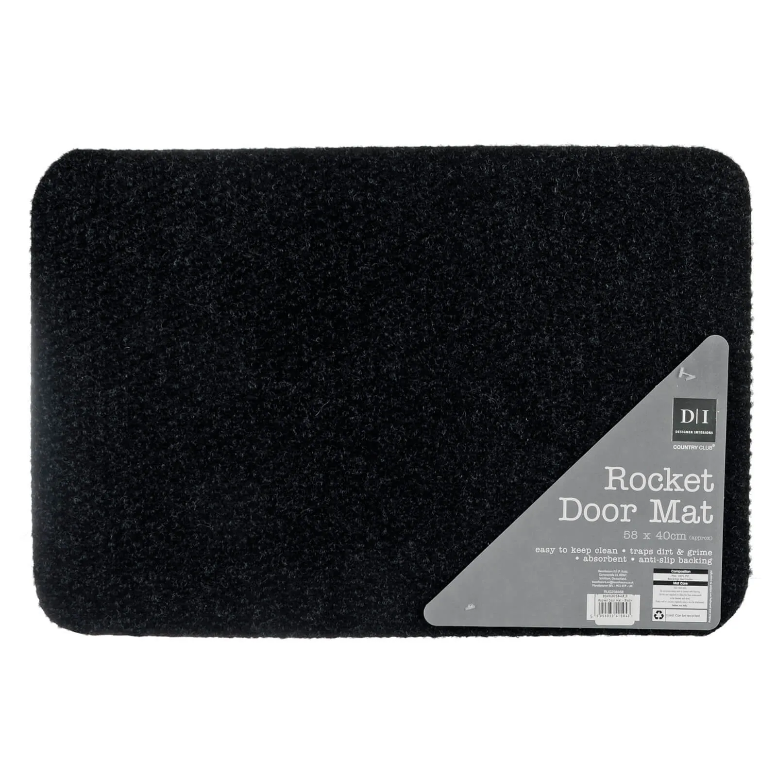 Rocket Doormat Absorbent Floor Mat Anti-Slip Easy Clean 58x40cm