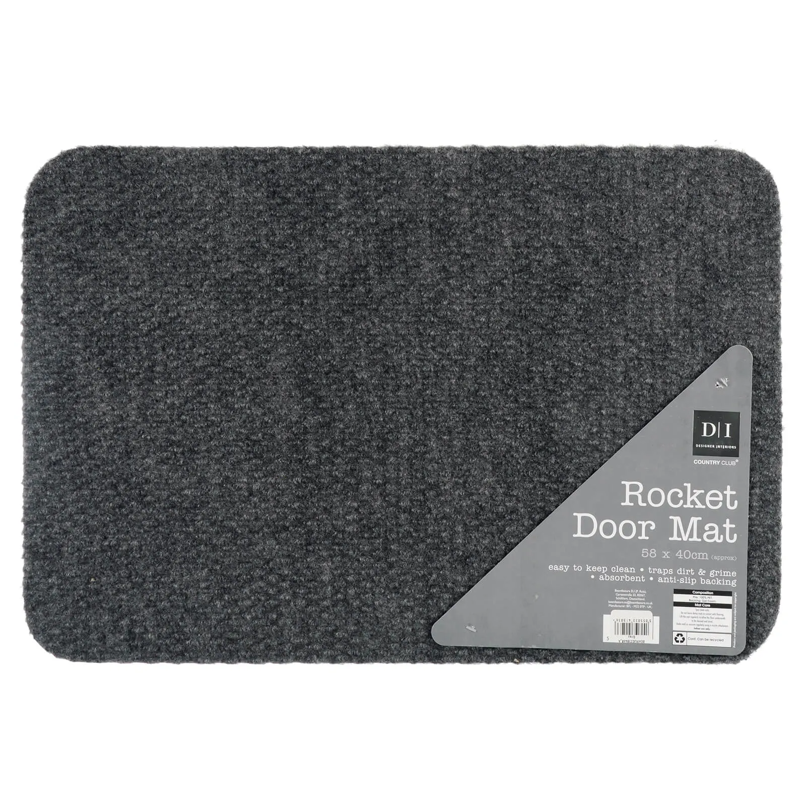 Rocket Doormat Absorbent Floor Mat Anti-Slip Easy Clean 58x40cm