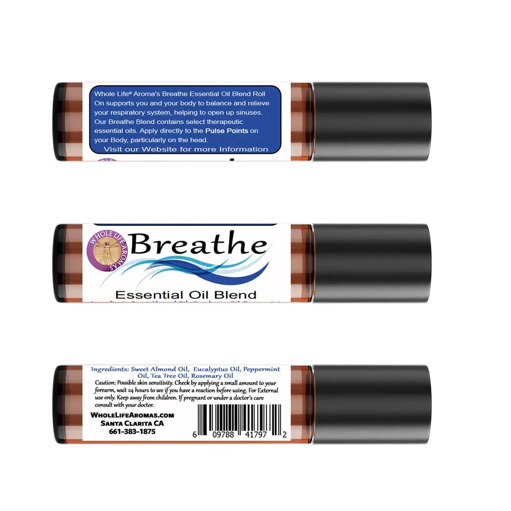 Set of 4 Roll Ons | Headache - Chill - Breathe - Focus Blends – 10ml each