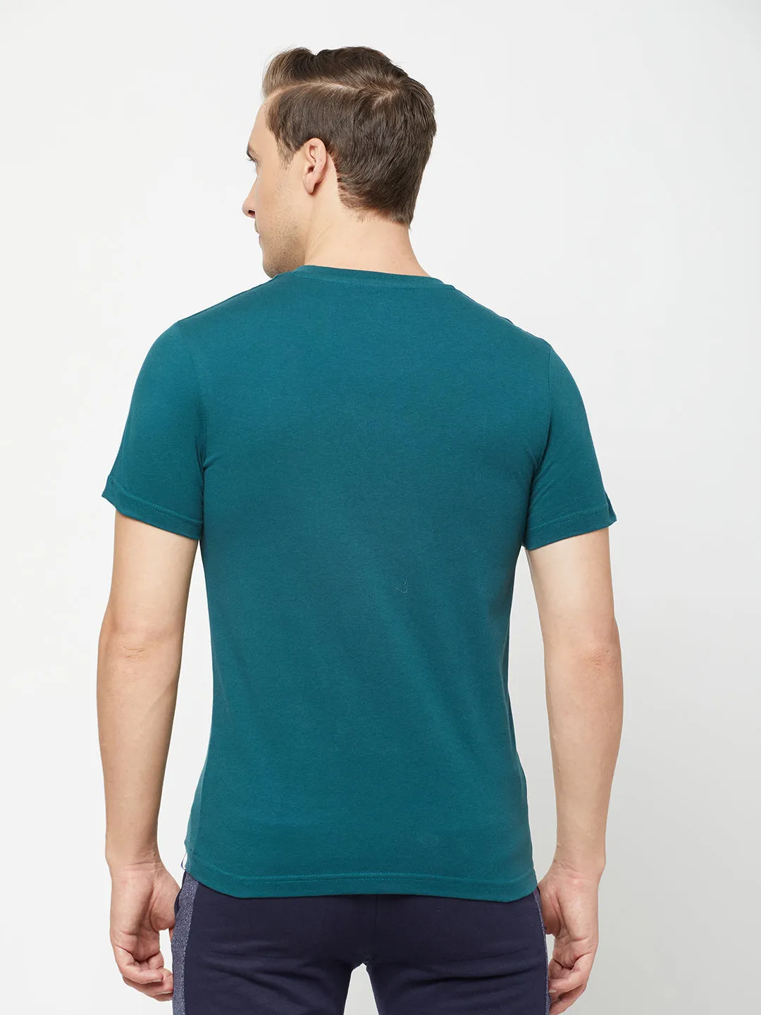 Sporto Mens Super Combed Cotton Blend Tees  Round & V-Neck (Antlatic Deep   Black With Flakes)