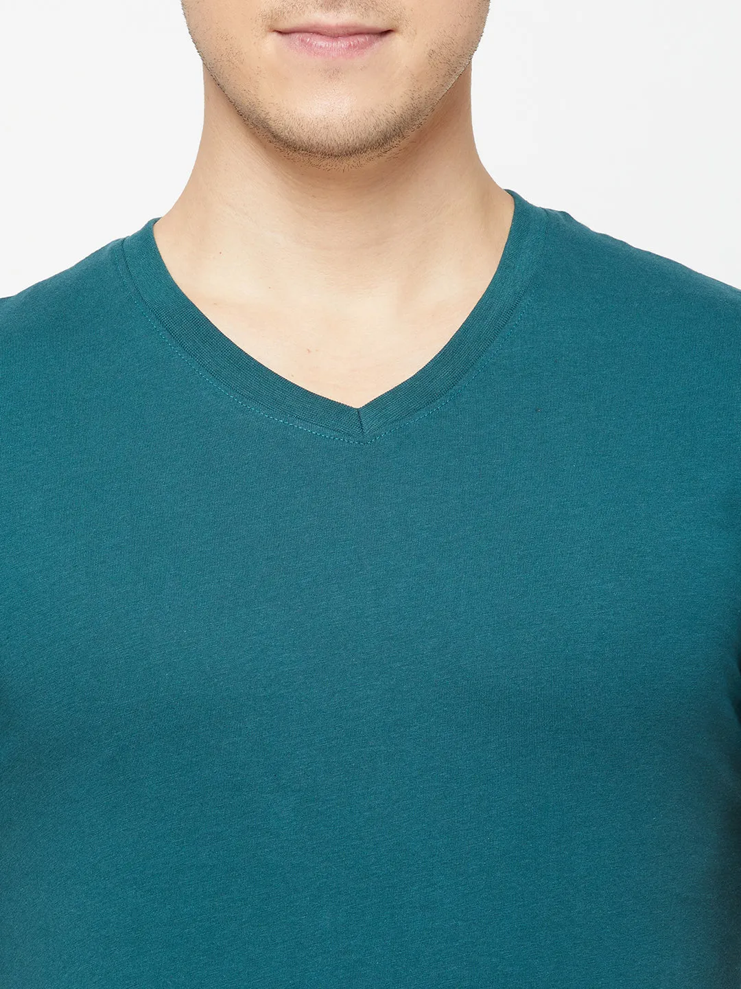 Sporto Mens Super Combed Cotton Blend Tees  Round & V-Neck (Antlatic Deep   Black With Flakes)