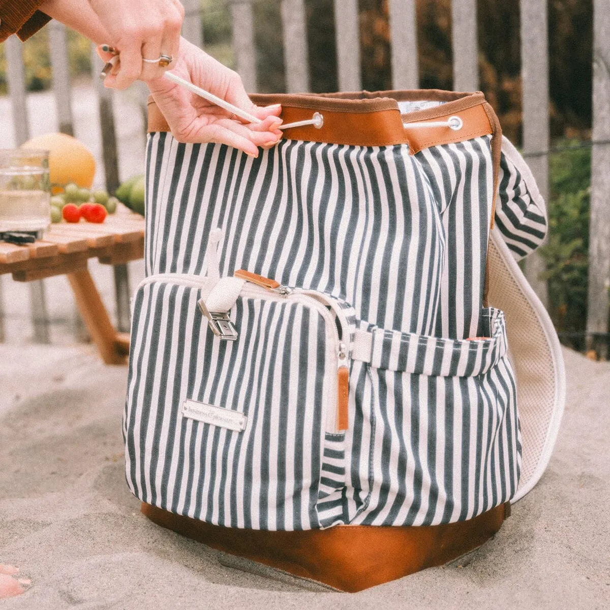 The Backpack Cooler - Laurens Navy Stripe