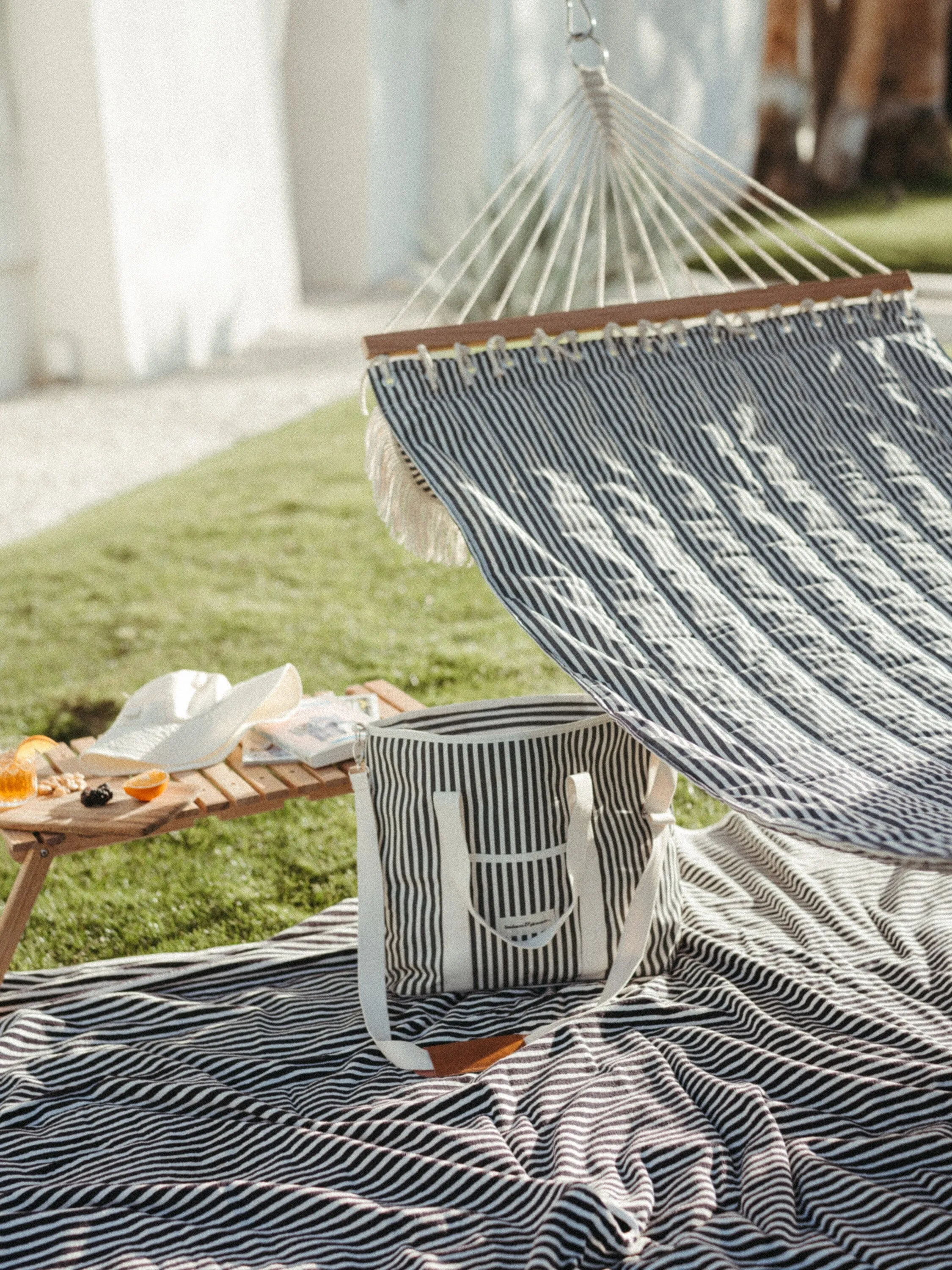 The Cooler Tote Bag - Lauren's Navy Stripe