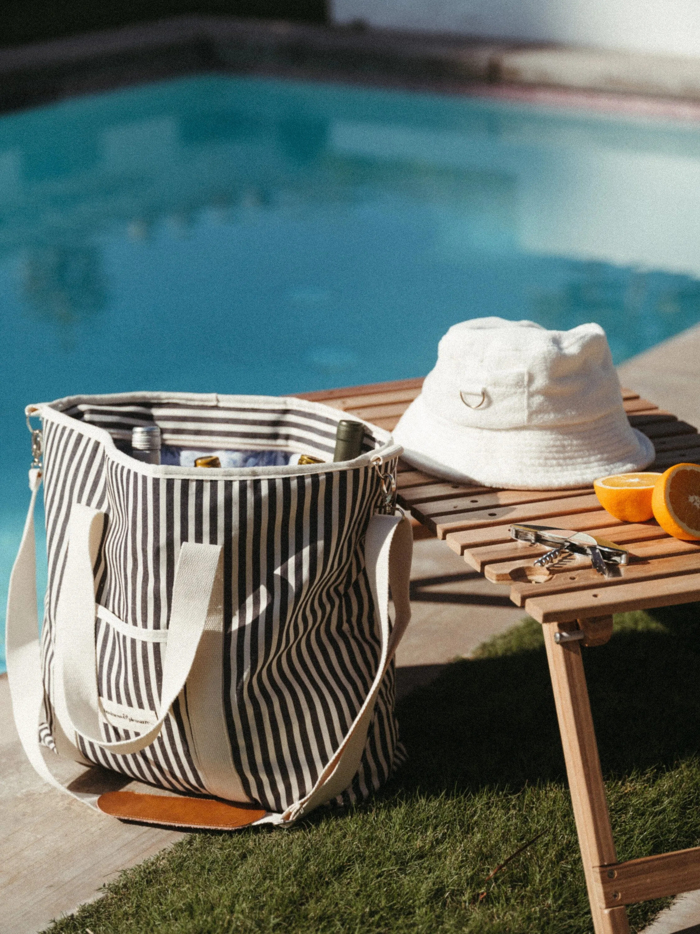 The Cooler Tote Bag - Lauren's Navy Stripe