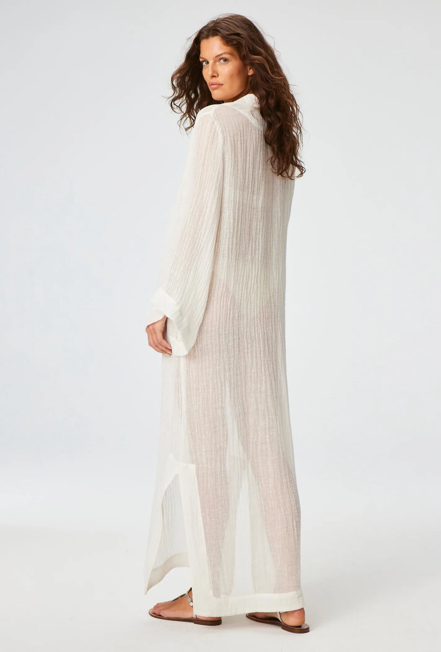 THE TUNIC CAFTAN in WHITE SORRENTO GAUZE