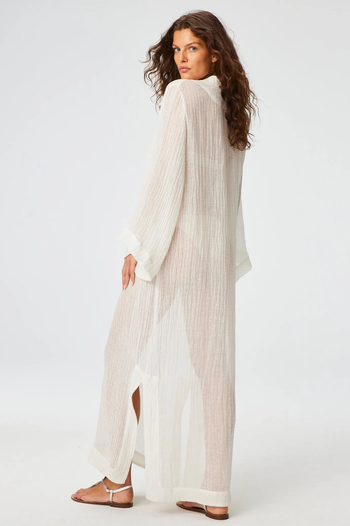 THE TUNIC CAFTAN in WHITE SORRENTO GAUZE