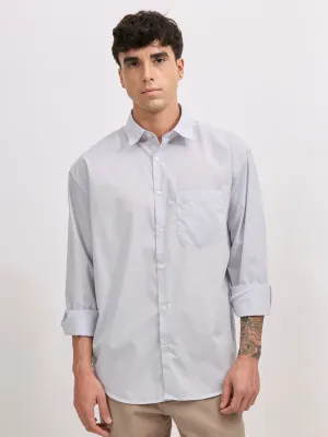 Veil - Cotton Oversized Striped shirt - Grey