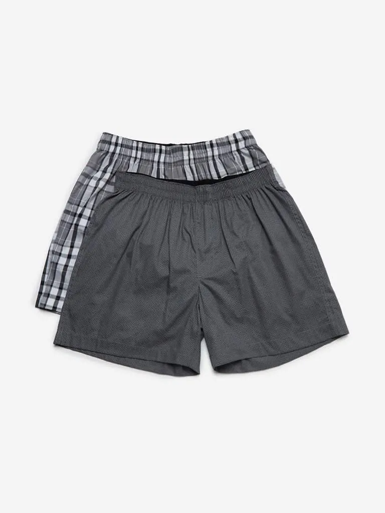 WES Lounge Grey Relaxed Fit Boxers Set of Two