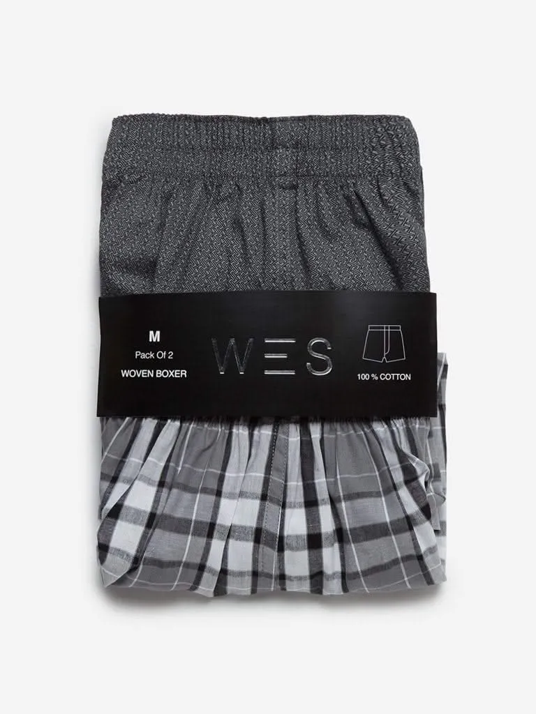 WES Lounge Grey Relaxed Fit Boxers Set of Two