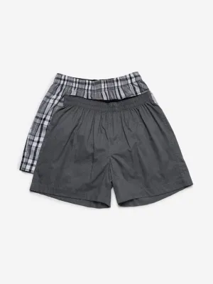 WES Lounge Grey Relaxed Fit Boxers Set of Two