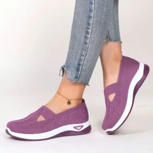 Women's Breathable & Comfortable Knitted Mesh Sneakers For Driving With Round Toe, New Arrivals For Spring