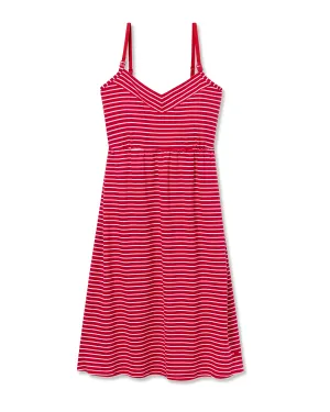 Women's Pima Maternity Nightgown in Red Stripes