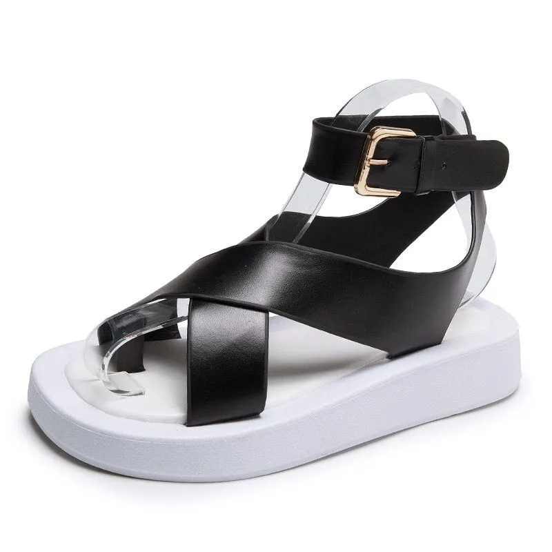xiangtuibao INS HOT Women's Sandals  Summer Solid Color Comfortable Female Beach Shoes Chunky Sandals For Woman Non-Slip Shoe