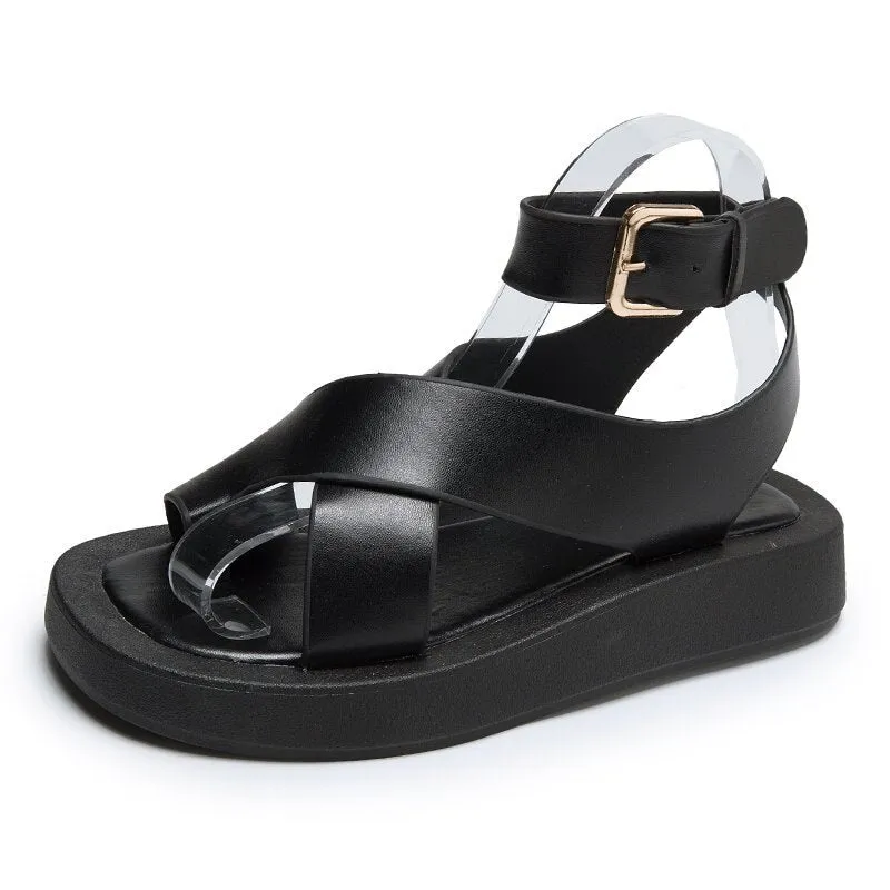 xiangtuibao INS HOT Women's Sandals  Summer Solid Color Comfortable Female Beach Shoes Chunky Sandals For Woman Non-Slip Shoe