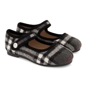 Zeebra Gray Plaid Wool Mary Jane [Final Sale]